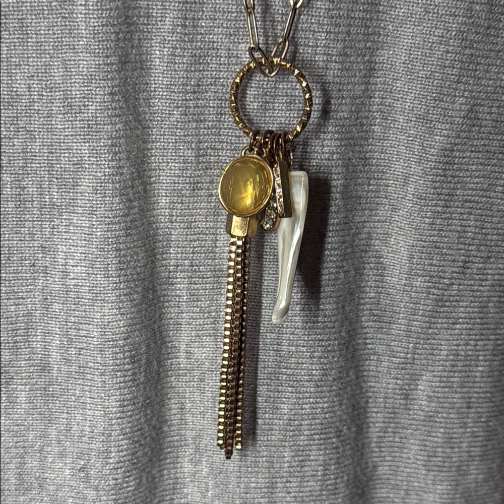 Axcess by Liz claiborne Long Elegant Silver and Gold Pendant Necklace